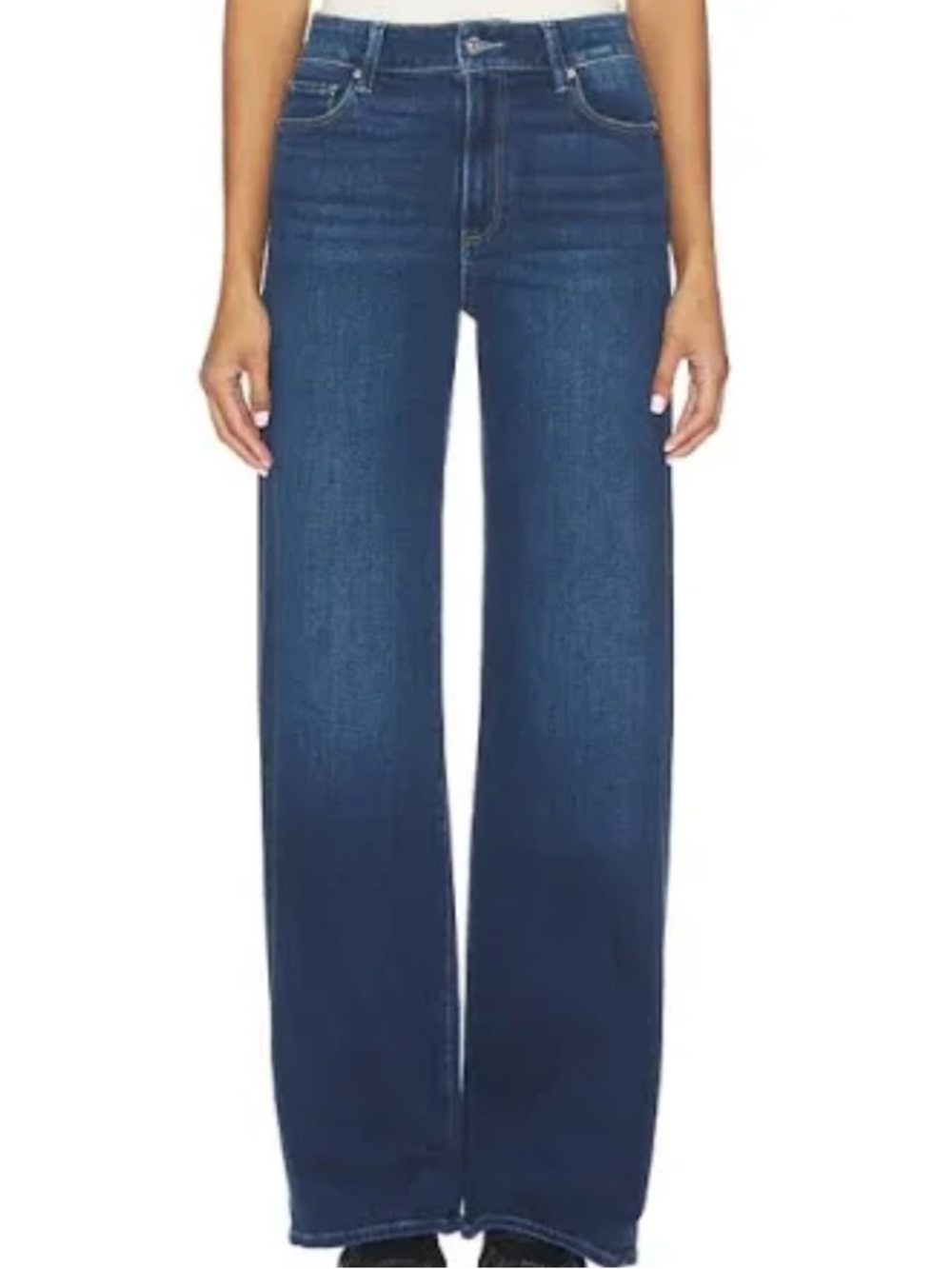 PAIGE Wide-Leg Jeans in Deep Blue Wash